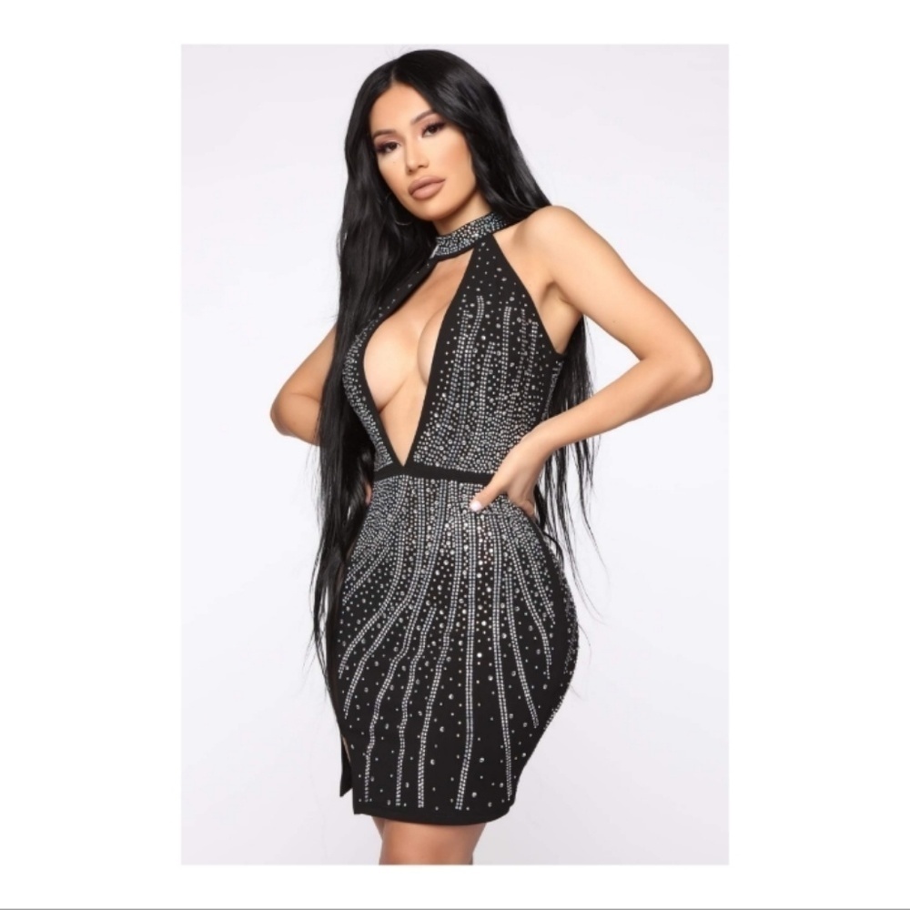 NEW Sexy Rhinestone Clubwear Dress